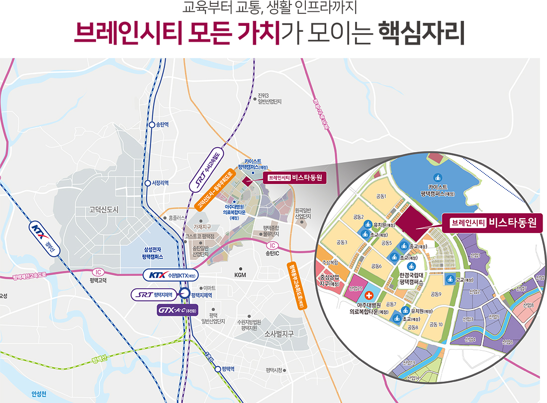 브레인시티 비스타동원 입지환경